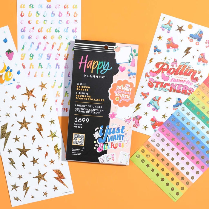 The Happy Planner CLASSIC Value Pack Stickers - I Heart Stickers - 30 Sheets