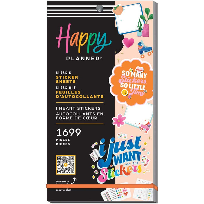 The Happy Planner CLASSIC Value Pack Stickers - I Heart Stickers - 30 Sheets