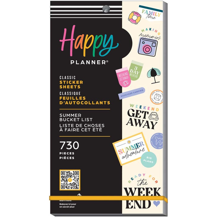 The Happy Planner CLASSIC Value Pack Stickers - Summer Bucket List - 30 Sheets