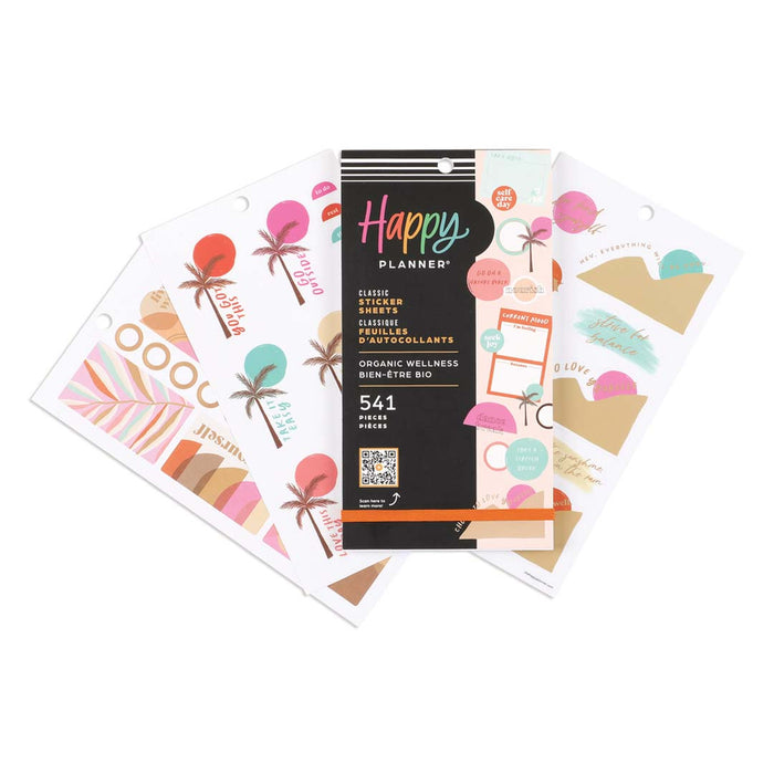 The Happy Planner CLASSIC Value Pack Stickers - Organic Wellness - 30 Sheets