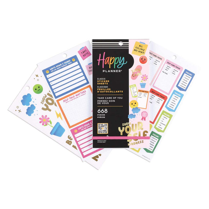 The Happy Planner CLASSIC Value Pack Stickers - Take Care Of You - 30 Sheets