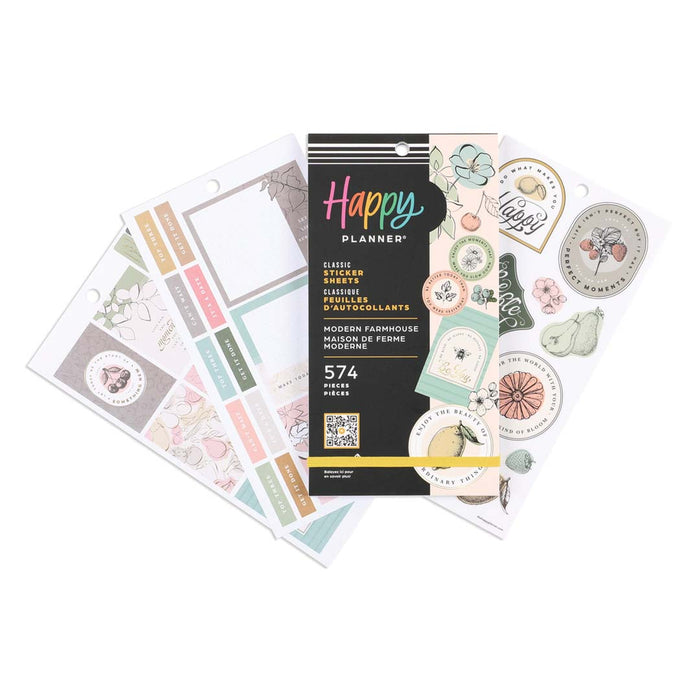 The Happy Planner CLASSIC Value Pack Stickers - Modern Farmhouse - 30 Sheets