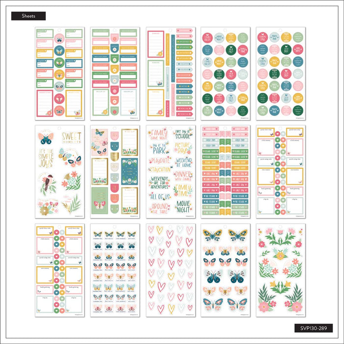 LAST STOCK! The Happy Planner CLASSIC Value Pack Stickers - Butterflies & Blooms Baby - 30 Sheets