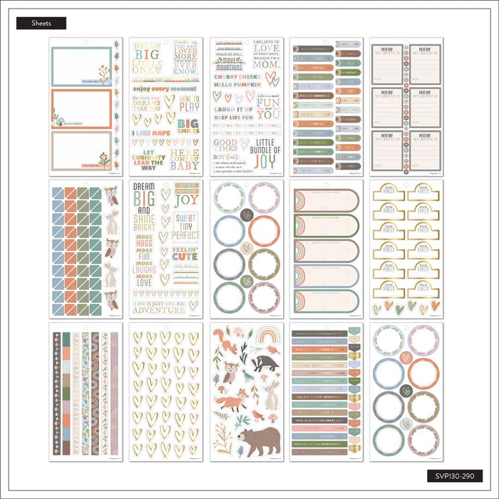 The Happy Planner BIG Memory Keeping Value Pack Stickers - Colourful Creatures Baby - 30 Sheets