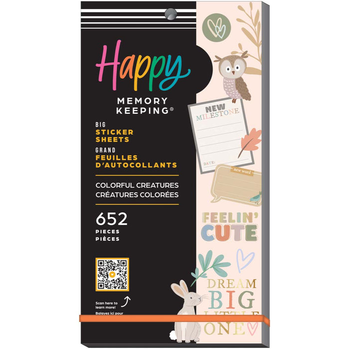 The Happy Planner BIG Memory Keeping Value Pack Stickers - Colourful Creatures Baby - 30 Sheets