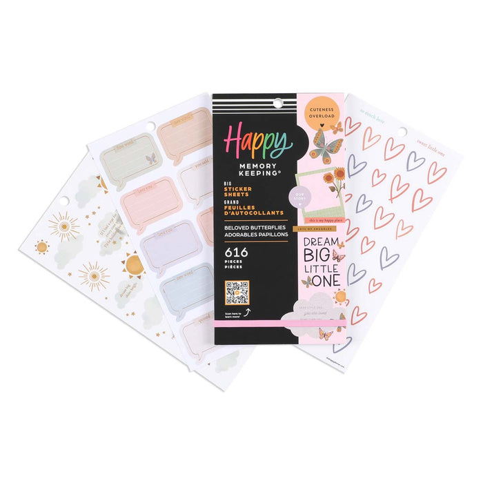 LAST STOCK! The Happy Planner BIG Memory Keeping Value Pack Stickers - Beloved Butterflies Baby - 30 Sheets