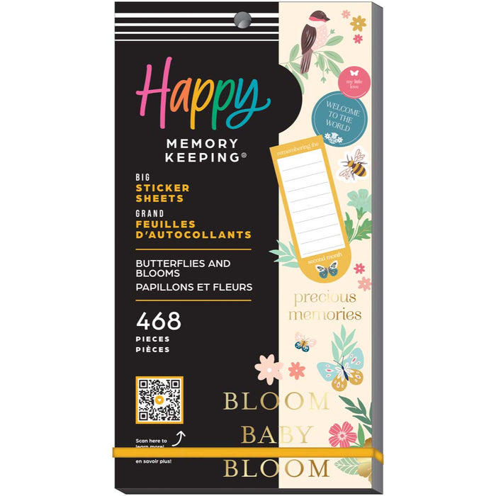 LAST STOCK! The Happy Planner BIG Memory Keeping Value Pack Stickers - Butterflies & Blooms Baby - 30 Sheets