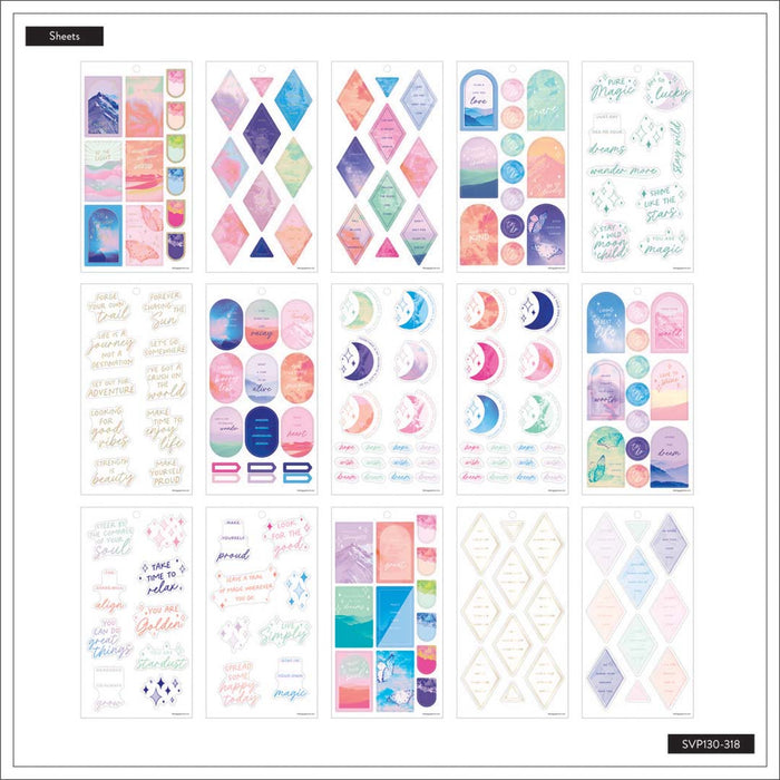 The Happy Planner CLASSIC Value Pack Stickers - Opal Mountain - 30 Sheets