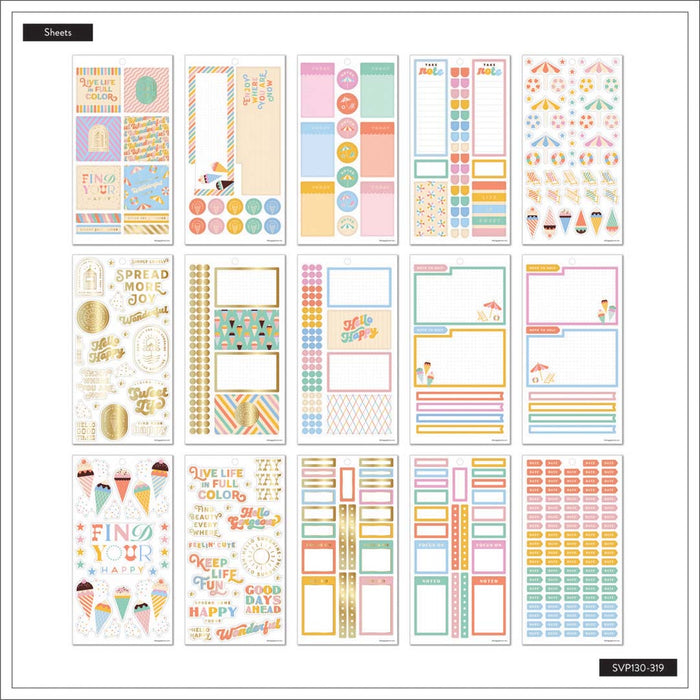 The Happy Planner CLASSIC Value Pack Stickers - Boardwalk Ice Cream - 30 Sheets
