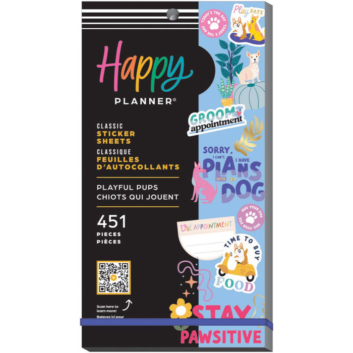 The Happy Planner CLASSIC Value Pack Stickers - Playful Pups - 30 Sheets