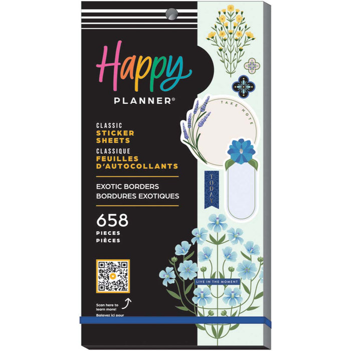 The Happy Planner CLASSIC Value Pack Stickers - Exotic Borders - 30 Sheets