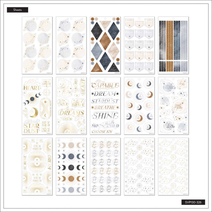 The Happy Planner CLASSIC Value Pack Stickers - Sophisticated Stargazer - 30 Sheets