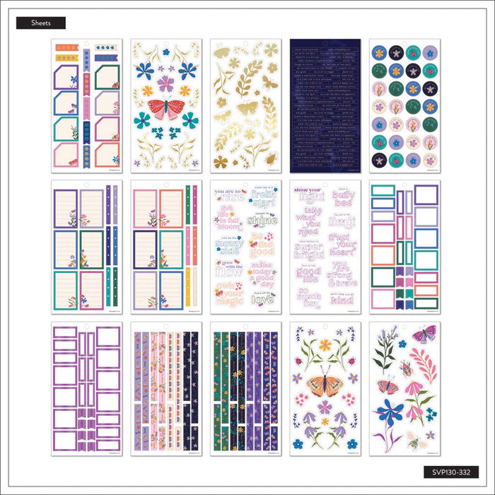 The Happy Planner CLASSIC Value Pack Stickers - Midnight Botanical - 30 Sheets