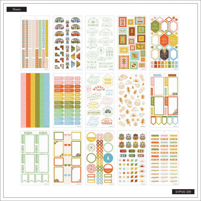 The Happy Planner CLASSIC Value Pack Stickers - Camp Nostalgia - 30 Sheets