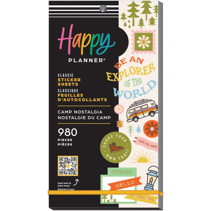 LAST STOCK! The Happy Planner CLASSIC Value Pack Stickers - Camp Nostalgia - 30 Sheets