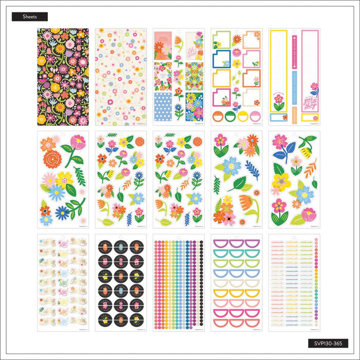 The Happy Planner CLASSIC Value Pack Stickers - Bright Florals - 30 Sheets