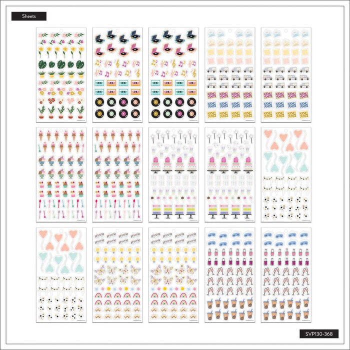 The Happy Planner CLASSIC Value Pack Stickers - Everyday Pretty Pastel Icons - 30 Sheets