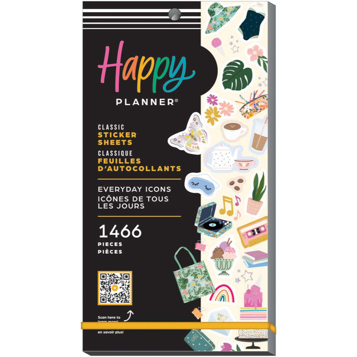The Happy Planner CLASSIC Value Pack Stickers - Everyday Pretty Pastel Icons - 30 Sheets