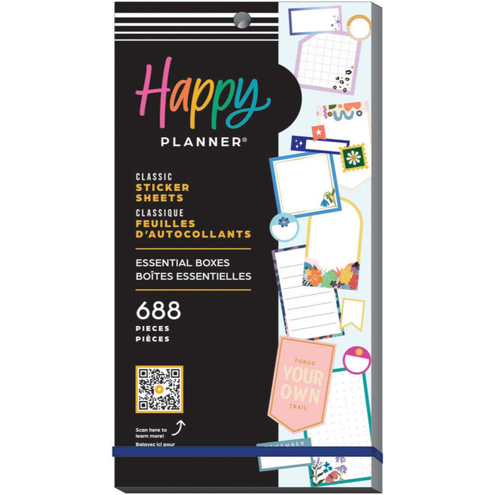 The Happy Planner CLASSIC Value Pack Stickers - Essential Boxes - 30 Sheets