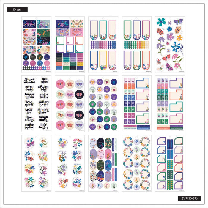 The Happy Planner MINI Value Pack Stickers - Midnight Botanical - 30 Sheets