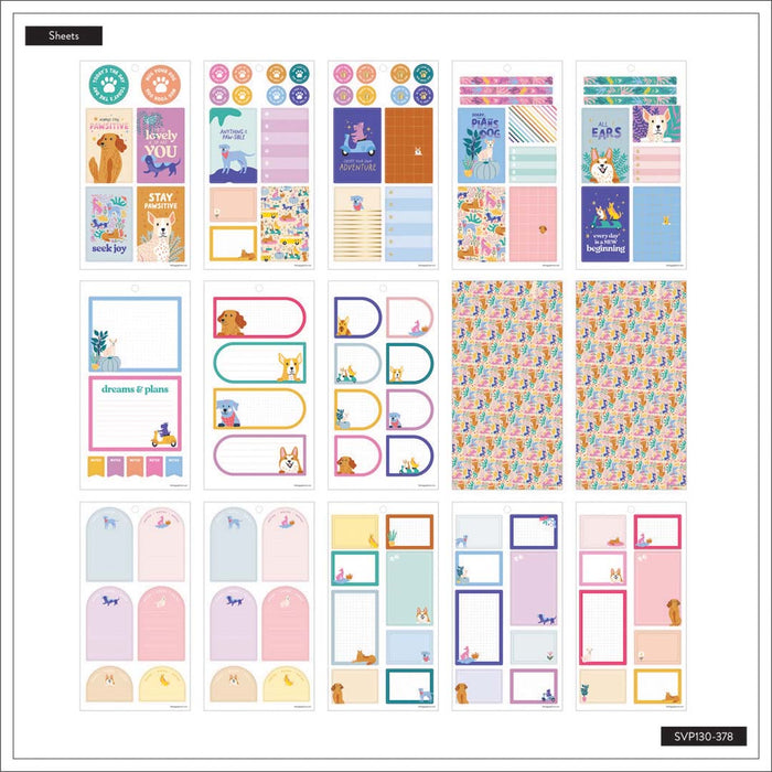 The Happy Planner BIG Value Pack Stickers - Playful Pups - 30 Sheets