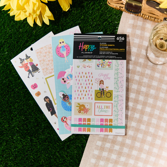 The Happy Planner CLASSIC Value Pack Stickers - Seasonal Squad Goals - 30 Sheets