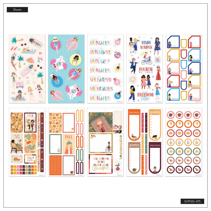 The Happy Planner CLASSIC Value Pack Stickers - Seasonal Squad Goals - 30 Sheets