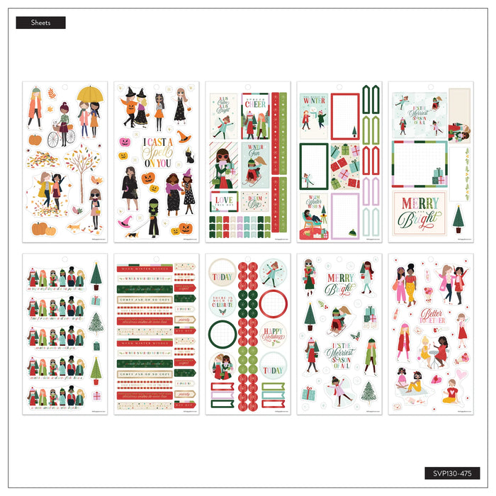 The Happy Planner CLASSIC Value Pack Stickers - Seasonal Squad Goals - 30 Sheets