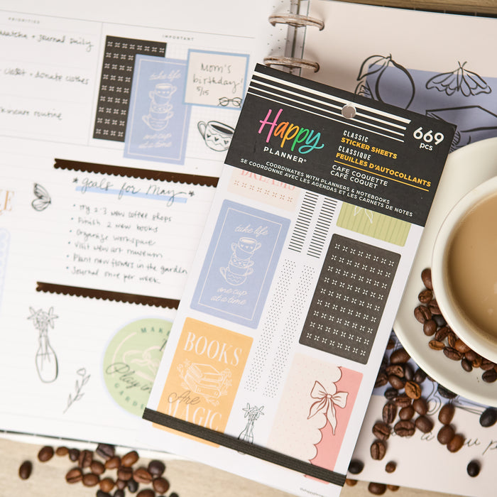 The Happy Planner CLASSIC Value Pack Stickers - Café Coquette - 30 Sheets