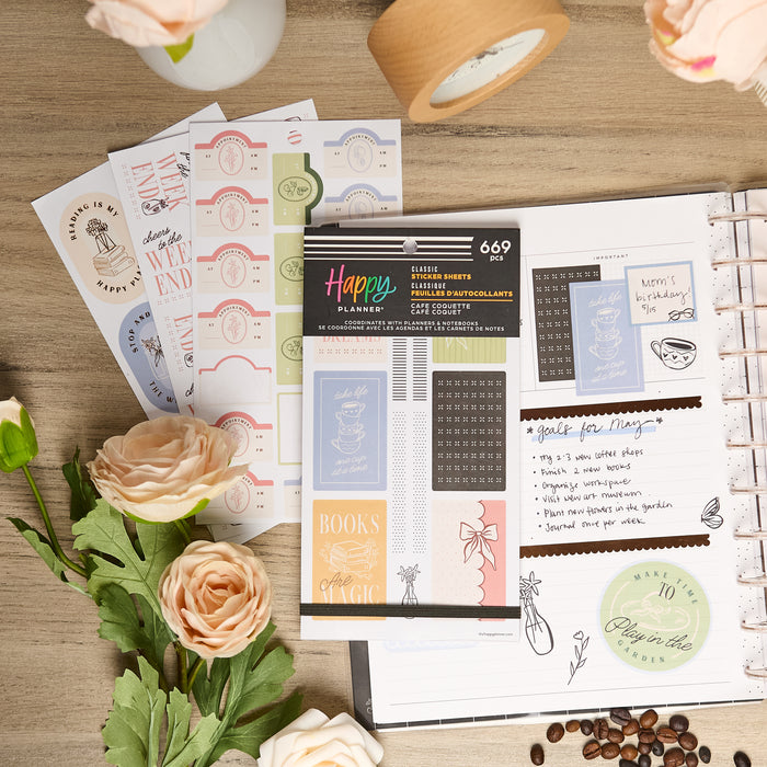 The Happy Planner CLASSIC Value Pack Stickers - Café Coquette - 30 Sheets