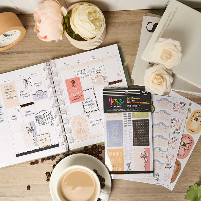 The Happy Planner CLASSIC Value Pack Stickers - Café Coquette - 30 Sheets