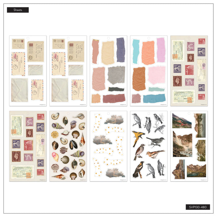 The Happy Planner Value Pack Stickers - Crafted Collage - 30 Sheets