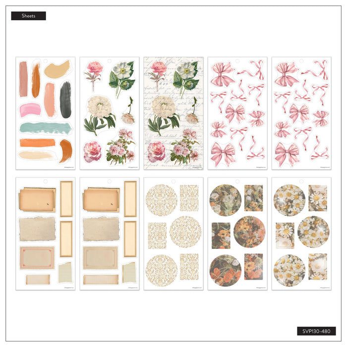 The Happy Planner Value Pack Stickers - Crafted Collage - 30 Sheets