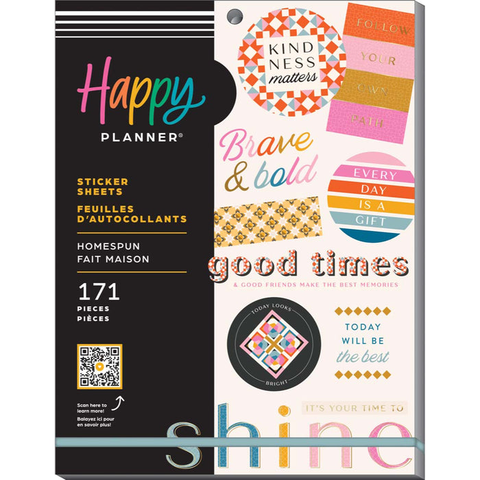 LAST STOCK! The Happy Planner LARGE Value Pack Stickers - Homespun - 15 Sheets