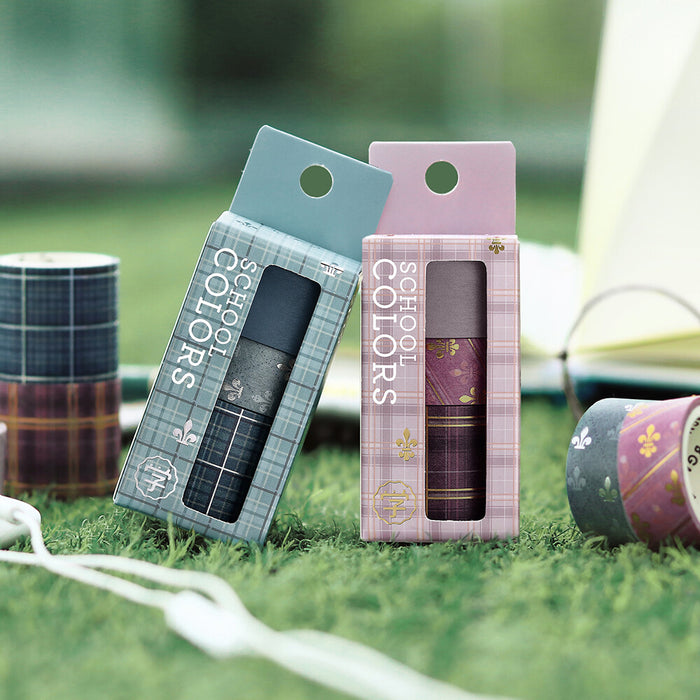 BGM 'School Colours' Washi Tape Set - Smoke Blue