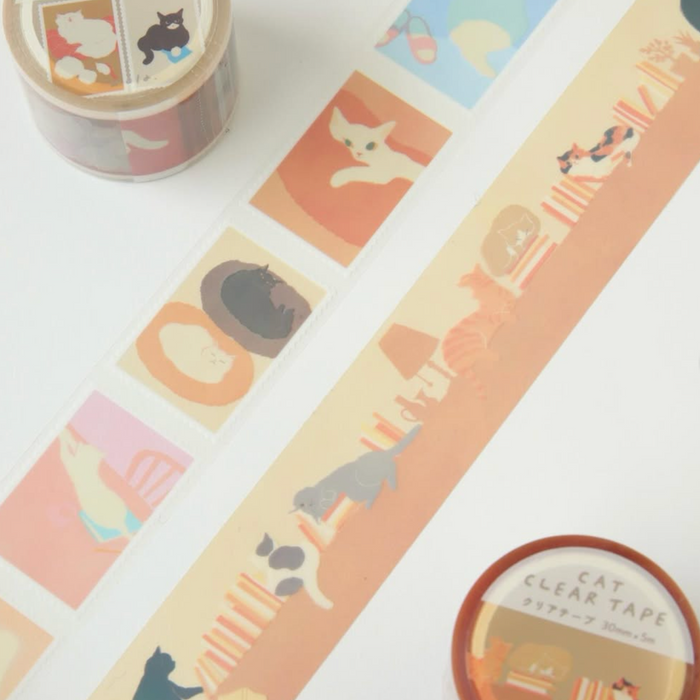 Mula Clear Tape 30mm - Cat Stamps