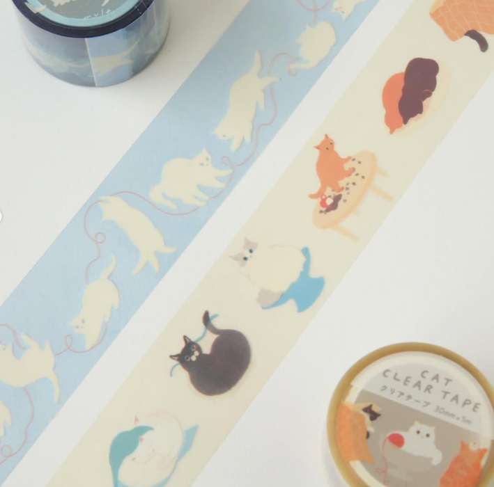 Mula Clear Tape 30mm - Funny Cat