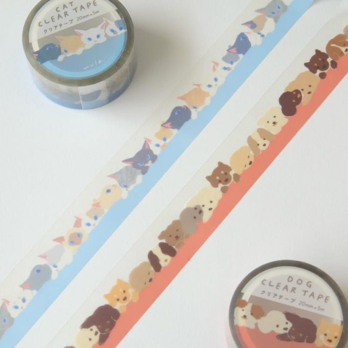 Mula Clear Tape 20mm - Puppy Pink