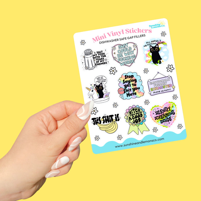 Silently Screaming Inside Mini Vinyl Sticker Sheet