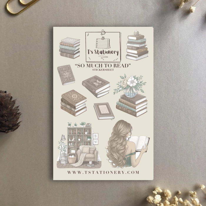 So Much to Read Sticker Sheet