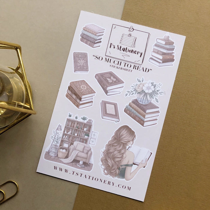 So Much to Read Sticker Sheet