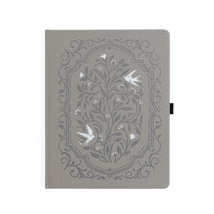 Songbird in Warm Grey Dot Grid Notebook