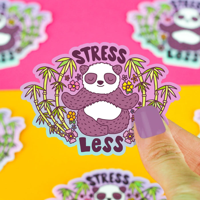Stress Less Panda Vinyl Sticker