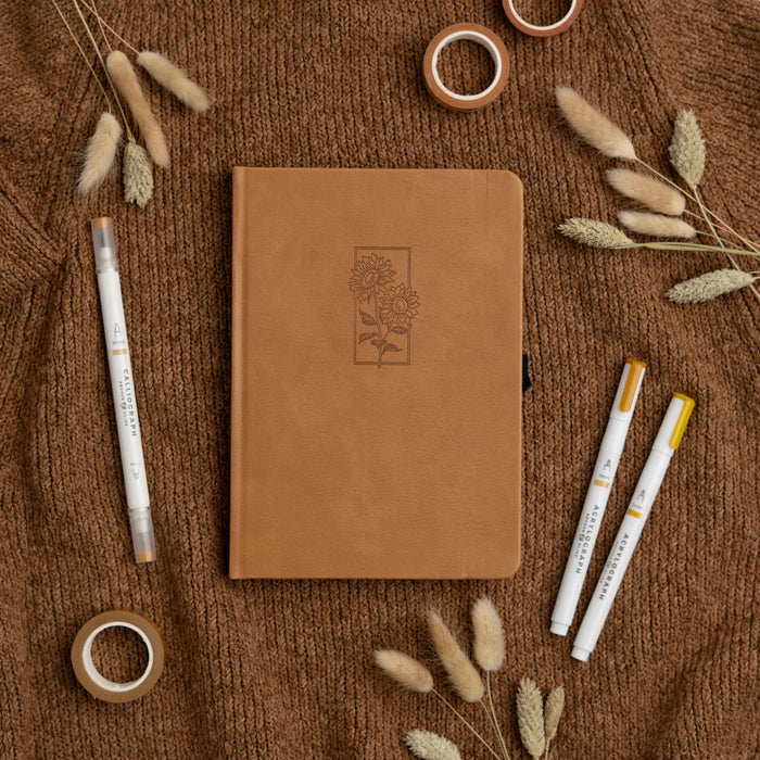 Sunflower A5 Dot Grid Notebook - 128 Pages