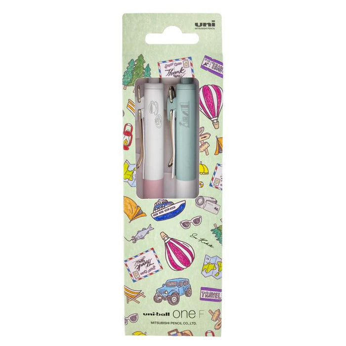 Uni-Ball One F Gel Pens - Limited Edition Ena Kakuta Collaboration Set - Green