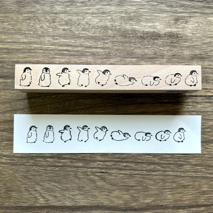 Wood Stamp - Penguin Border