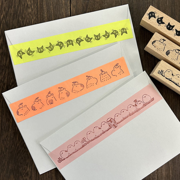 Wood Stamp - Shimaenaga Border