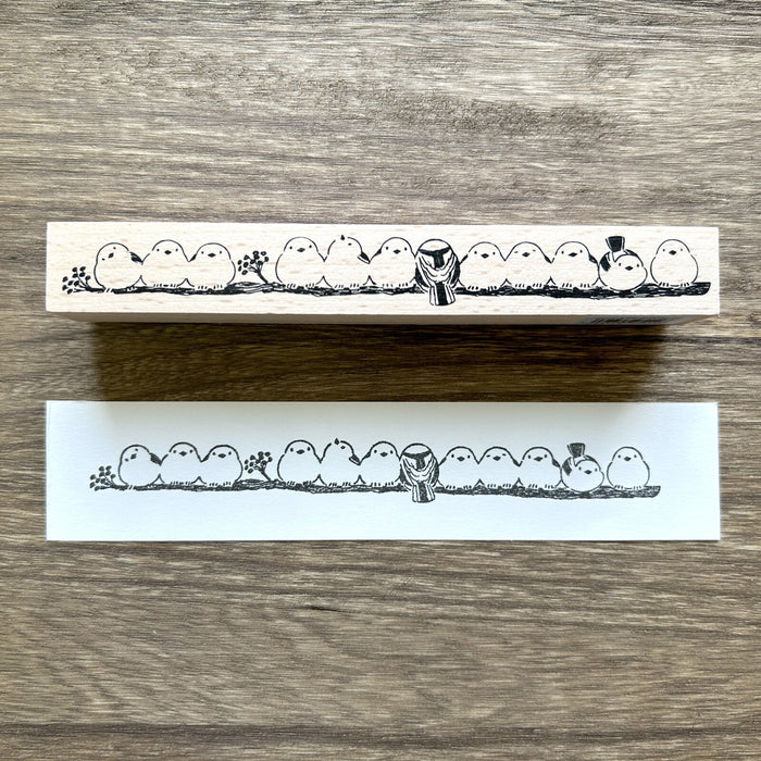 Wood Stamp - Shimaenaga Border