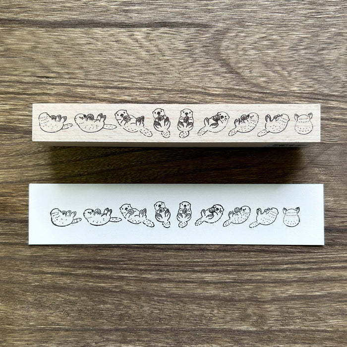 Wood Stamp - Otter Border