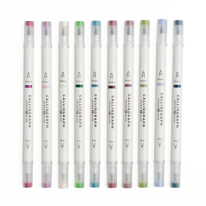 Snow & Stillness Calliograph Dual-Tipped Brush Pens